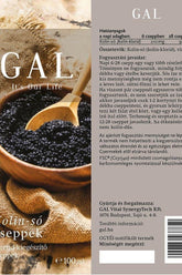 GAL Choline salt 100 ml supplement bottle label highlighting health benefits and ingredients